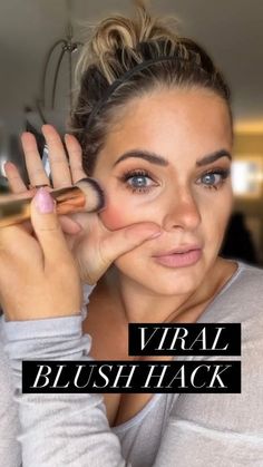 Eye Make Up For Over 40, Simple Elegant Style Casual, Where Do You Put Blush On Your Face, Viral Blush Hack, Where To Place Blush On Cheeks, Make Up Hacks Videos, Skin Like Makeup, Mauve Blush Makeup, Stick Blush How To Apply