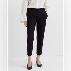 Club Monaco Black Matie Pant N220-28 Brand New With Tag Waist Laid Flat, Rise And Inseam Measurements Are Last Three Photos Sleek Slim Fit Mid-rise Bottoms, Classic Tailored Mid-rise Dress Pants, Elastane Pantsuit For Business Casual, Elastane Pantsuit For Workwear, Black Mid-rise Bottoms With Welt Pockets, Mid-rise Work Pants With Welt Pockets, Tailored Mid-rise Business Casual Pants, Tailored Mid-rise Pants For Business Casual, Straight Leg Elastane Pantsuit For Workwear