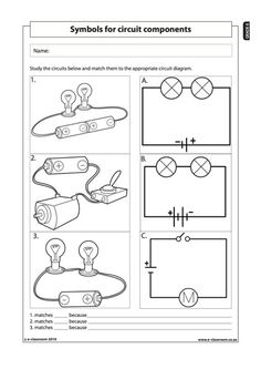 symbols for circuit components worksheet with instructions on how to use the circuit diagram