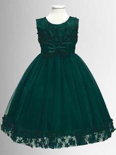 Girls Formal Dresses | Emerald Green Tulle Christmas Party Dress Emerald Green Toddler Dress, Emerald Ring Bearer Outfit, Flower Girl Dresses Emerald Green, Forest Green Flower Girl Dress, Emerald Green Flower Girl Dress, Green Christmas Party, Green Toddler Dress, Emerald Green Christmas, Tulle Overlay Skirt