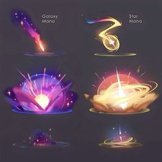 four different types of lights in the shape of planets and stars, with text that reads galaxy