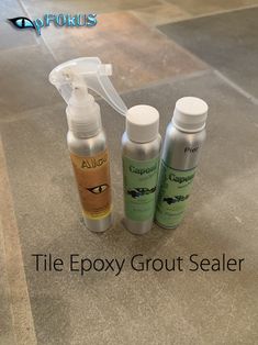 three different types of paint thinner and tile epoxy grout sealer