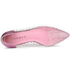 These ballet flats feature a pointed toe, comfy flat heels, and rhinestone decoration, which make you look more fashionable and beautiful. They are easy to slip on and comfortable to wear all day, and what's more, they are easy to match your dresses, skirts, or jeans to provide a stylish look. It is perfect for festivals, evening parties, and weddings. Pink Pointed Toe Ballet Flats For Party, Party Pointed Toe Synthetic Flats, Synthetic Pointed Toe Flats For Party, Party Ballet Flats In Synthetic Material, Party Synthetic Ballet Flats, Ballet Flats Pink, Rhinestone Ballet Flats, Mary Jane Ballet Flats, Flat Heels