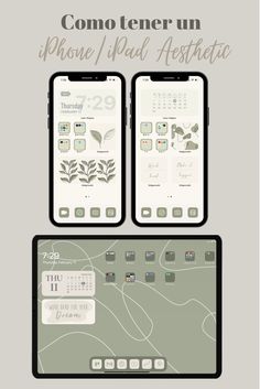 two phones with the text, how to have an aesthetic phone / ipad app?