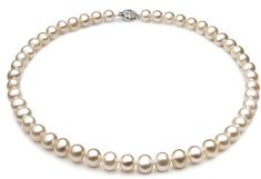 7-8mm A Quality Freshwater Cultured Pearl Necklace in Single White Single Pearl Necklace, Shape Matching, White Pearl Necklace, Cultured Pearl Necklace, White Freshwater Pearl, Freshwater Pearl Necklaces, Pearl Size, Necklace Sizes, White Pearl