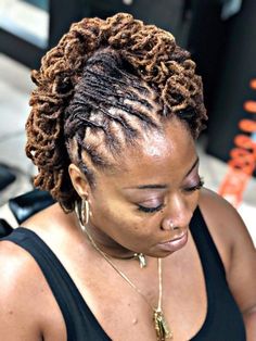 Locks Styles For Women Dread Up Do, Women Dreads, Loc Curls, Loc Updos, Dreadlocks Hairstyle, Purple Dreads, Loc Goals, Lock Styles, Hair And Skin Vitamins