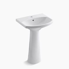 a white pedestal sink on a white background