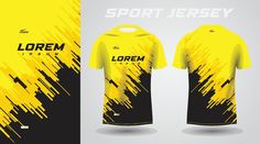 a yellow and black soccer jersey mock up