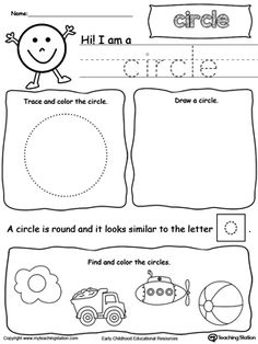 a printable worksheet for children to learn how to write the word circle