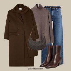 Neutral Winter Outfit, Burgundy Knit Sweater, Scarf Jacket, Revolve Dresses, Future Outfit, Blue Coats, Fall Fashion Trends, Lookbook Outfits, Brown Fashion