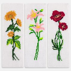 PRICES MAY VARY. Abundant Kit: Cross Stitch Bookmark Kits include 3 printed pattern fabrics, 14 colors of embroidery threads, 4 needles, and 2 threading tools Pre-printed Patterns: Each embroidery cloth is pre-printed with flower patterns. Note: The pattern is made of special ink and will disappear when exposed to water, so do not touch the water until finished A choice for Beginners: Aida cloth is printed with a clear color block chart and comes with detailed instructions to give beginners a cl Embroidery Bookmark, Cross Stitch Bookmark, Stitch Bookmark, Flower Bookmark, Embroidery Threads, Cross Stitch Bookmarks, Stitch Book, Bookmark Gifts, Diy Stamp