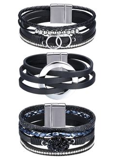 PRICES MAY VARY. 🌷🌷【Unique Boho Bracelet Set】Indulge in our set of 3 leather bracelet wraps featuring crystal beads, multi-layer, and resin stone styles. Explore a wide range of styles with our diverse selection. Versatile for any occasion, whether it's shopping, work, parties, dances, or dates, these bracelets is sure to turn heads and garner compliments. 🌷🌷【Premium Craftsmanship】Our leather cuff bracelet set is meticulously handcrafted using environmentally-friendly leather. The boho brace Western Bracelets, Leather Wrap Bracelets, Bracelets Leather, Work Parties, Leather Bracelets Women, Boho Wrap Bracelet, Resin Stone, Beads Bracelets, Turquoise Leather