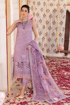 Nureh NF-33 Chandni Eid Collection 2022 Fitted Purple Lawn Suit For Summer, Fitted Purple Summer Lawn Suit, Summer Wedding Purple Lawn Suit, Eid Collection 2022, Eid Look, Pakistani Suits Online, Latest Salwar Kameez, Embroidered Dupatta, Lawn Shirts