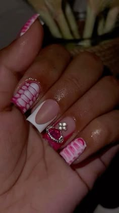 Drip Nails, Acrylic Nails Coffin Pink, Unique Acrylic Nails, Bling Acrylic Nails