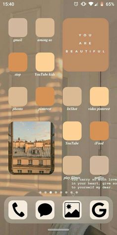 an iphone screen showing the different shades of beige and neutrals, with text that reads you are beautiful