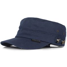 FORBUSITE Trendy men Cadet Cap Cotton  navy Breathable Flat Cap For Summer, Summer Breathable Flat Cap, Blue Flat Cap For Sports, Navy Adjustable Trucker Hat With Visor, Adjustable Navy Trucker Hat With Visor, Blue Trucker Hat For Outdoor Activities, Blue Cotton Trucker Snapback Hat, Cotton Trucker Snapback Hat With Visor, Cotton Trucker Hat With Visor For Outdoor