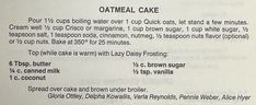 a recipe for oatmeal cake with instructions