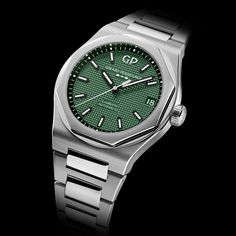 Girard-Perregaux Laureato 42 mm Green 81010-11-3153-1CM Esfera Gerald Genta, Monochrome Watches, Authentic Watches, Gold Models, New Green