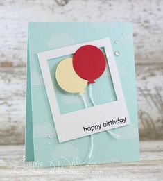 a birthday card with a balloon on it