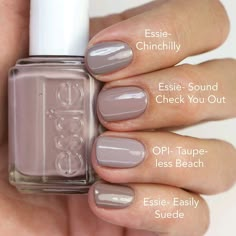 Opi Taupe Less Beach, Makeup Artist Kit Essentials, Nail Polish Style, Nail Care Diy, Subtle Nails, Essie Nail Polish, Colorful Nail Designs, Essie Nail, Fancy Nails