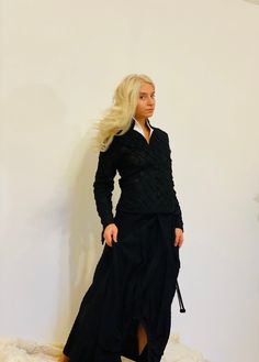 "Black Unique Linen Women Jacket for special events or daily life by Aiste Anaite~ Sculptures on the fabric and extra collar ~ Customer Order It is gentle, accurate and high quality work. Handmade from linen fabric. Made to order special for You and Your dimensions. Other color is possible aswell. It is gentle, accurate and high quality work. Made to order special for You and Your dimensions. This long jacket for women made from my own unique textured fabric.I produce my hand-sewn fabrics. I beg Elegant Fitted Black Cardigan, Fitted Winter Evening Cardigan, Winter Evening Fitted Cardigan, Fitted Evening Cardigan For Winter, Black Formal Cardigan For Fall, Formal Black Cardigan For Fall, Black Long Sleeve Blazer For Evening, Black Long Sleeve Evening Blazer, Black Evening Blazer