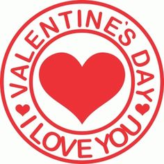 valentine's day sticker with a heart in the center and i love you written on it