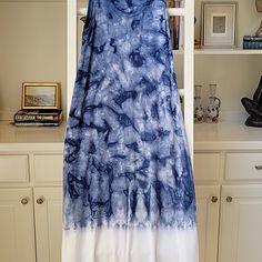 Brand New Never Worn Blue, Navy White Spring Indigo Maxi Dress For Vacation, Indigo Maxi Dress For Vacation In Spring, Spring Indigo Sleeveless Maxi Dress, Summer Sleeveless Indigo Maxi Dress, Spring Sleeveless Indigo Maxi Dress, Sleeveless Indigo Maxi Dress For Spring, White Women Dresses, Karen Kane, Maxi Tank Dress