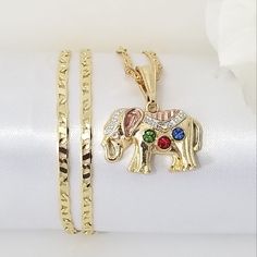 14k Gold Plated Multicolor Stone Elephant Women's Necklace. Pendant 3/4" Chain 22" Length 3mm New Reasonable Offers Accepted Multicolor Birthstone Jewelry In 14k Gold, Multicolor 14k Gold Necklace Gift, 14k Gold Plated Jewelry, Egyptian Mummies, Women's Necklace, Plated Jewelry, Gold Plated Jewelry, Necklace Pendant, Red Gold