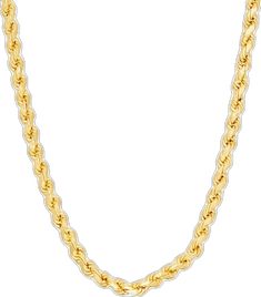 Classic Rope Chain Necklace With Lobster Clasp As Gift, Classic Rope Chain Necklace As Gift, Yellow Gold Rope Chain Necklace, Classic Rope Chain Necklace For Gift, Classic Yellow Gold Rope Chain Jewelry, Classic 14k Gold Rope Chain Necklace As Gift, Jordan Blue, Silver Rope Chain, Rope Chain Necklace