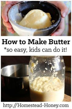 how to make butter so easy, kids can do it at home and in the kitchen