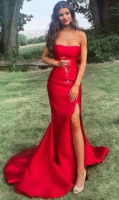 Prom Dresses Strapless, Couture Dior, Red Prom Dresses, Red Mermaid, Gaun Fashion, 파티 드레스, Long Prom Dresses, Red Prom, Prom Outfits