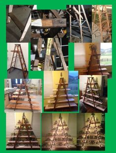 a collage of pictures with different types of wooden structures