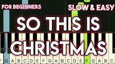 a piano keyboard with the words, so this is christmas