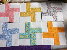 the quilts are laid out and ready to be sewn