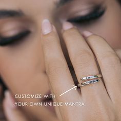 With our brand new customizeable mantra open and adjustable ring, you can make a truly unique piece of jewelry that will serve as a constant reminder every day when you most need it. ...or you can customize a ring for someone you love with just the message you think they need to be inspired or uplifted. It really is the perfect gift and it allows for a completely personalized experience.Packaging Options:Add a gift -and keepsake box for just $4.95. Perfect if you are gifting the ring to someone Experience Packaging, Silk Bag, Greater Good, Open Design, Keepsake Box, Adjustable Ring, Keepsake Boxes, Be Inspired, Adjustable Rings