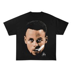 Sports Fan T-shirt With Sublimation Print For Streetwear, Basketball T-shirt With Sublimation Print, Sublimation Print Graphic Tee For Sports Events, Bootleg Design, Face Graphic, Big Face, Stephen Curry, Paper And Ink, Digital Image