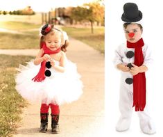 two children dressed up as clowns, one in a tutu and the other in a costume