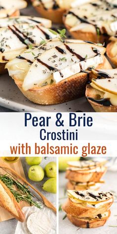 pear and brie crostini with balsamic glaze is an easy appetizer for any special occasion