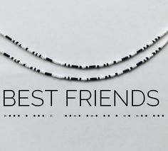 "Amazing gift idea for best friends! (NOTE: Quantity of \"1\" means one (1) necklace. To order a set of three, make sure the quantity is 3) These necklaces read \"best friends\" in morse code.  The total length of the necklace is approximately 14 inches along, and it comes with 3 inches of adjustable extender chain. This awesome choker set makes a perfect gift and goes with almost every outfit! The necklaces shown in the pictures above have white as the base color and black lettering." Handmade Adjustable Charm Necklaces For Best Friend, White Necklace For Friendship And Mother's Day, White Necklace For Friendship On Mother's Day, White Trendy Necklace For Friendship, Trendy White Necklaces For Friendship, Trendy Adjustable Necklace For Friendship, Adjustable Hypoallergenic Necklace For Friendship, Besties Necklace, Secret Message Jewelry