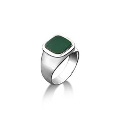 Engraved lily on side unique ring with green jade, Victorian handmade mens ring with cushion cut green agate, Sterling silver agate ring This lovely gemstone ring is perfect for daily wear. It is crafted from fine 925K sterling silver and has the most intricate details that are sure to catch the eye of anyone who sees it. Handcrafted with love and joy, this ring will be with you for years to come, possibly even taking its place as a family heirloom for generations to come! With its detailed hand Handmade Wooden Boxes, Signet Rings, Mens Ring, Green Agate, Agate Ring, Unique Ring, Green Jade, Minimalist Rings, Family Heirloom