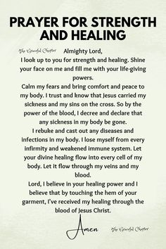 prayer for strength and healing