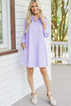 This button down shirt dress is so classy and chic. We also love that this dress can be dressed up or down too! You can pair this with sneakers for a more casual day or you really dress it up with a belt and heels/wedges.
Collared neckline
Button down front closure
Long sleeves
No stretch
Baileigh is wearing the small. Purple Shirt Dress, Purple Dress Shirt, Button Down Shirt Dress, Mint Julep Boutique, Purple Shirt, Lavender Purple, Model Fits, Classy Women, 50's Dress