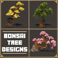 the bonsai tree designs in pixel art