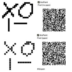 the qr code is shown in three different ways, including an x and p