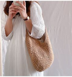 Elena Handbags Boho Crochet Shoulder Bag Everyday Beige Crochet Straw Bag, Casual Everyday Hand Knitted Shoulder Bag, Beige Crochet Bag For Everyday, Trendy Cotton Crochet Bag For Daily Use, Everyday Cotton Crochet Shoulder Bag, Casual Cotton Straw Bag, Trendy Handwoven Crochet Bag For Everyday, Eco-friendly Crochet Shoulder Bag For Everyday, Spring Crochet Shoulder Bag For Everyday