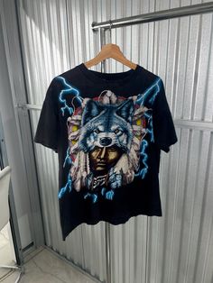 Vintage 90s American Thunder Tee -Size: Large  -Condition: 9/10 near perfect!  No major flaws  Single stitch 90s Style T-shirt For Fall Streetwear, Tops & Tees, Adult Outfits, Top Outfits, T Shirt, Black, Clothes