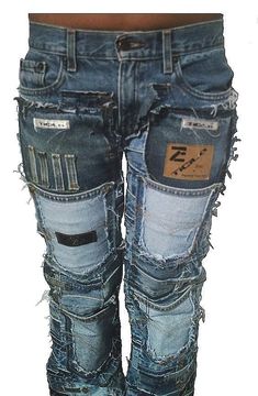 Tattoo Fashion Rocker Queen Hardcore Unique Handmade Patch Jeans Pants - Pants & Jeans