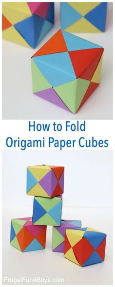 how to fold origami paper cubes with instructions for beginners and kids