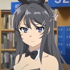 Bunny Girl Senpai, Mai Sakurajima, Bunny Girl, An Anime, Anime Character, Hair, Anime, Blue, Black