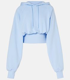 Cropped cotton jersey hoodie in blue - Adidas By Stella Mc Cartney | Mytheresa Stella Mc, Stella Mccartney Adidas, Blue Adidas, Basic Outfits, Active Wear For Women, Stella Mccartney, Designing Women, Clothing And Shoes, Active Wear